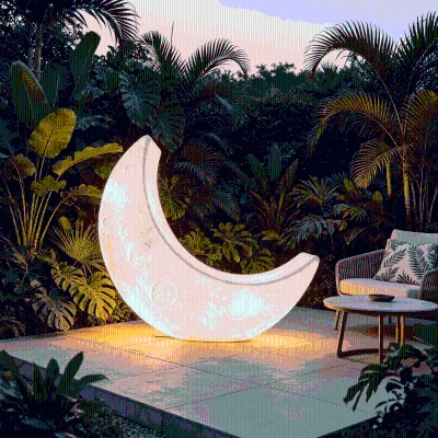 Outdoor Waterproof Light Moon Rocker Lighted Patio Floor Light for Home
