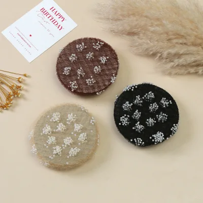 Wholesale Invisible Hair Bun Net with Pearls Elastic Crystal Hairnet Cover for Women Horse Riding Hair Accessories