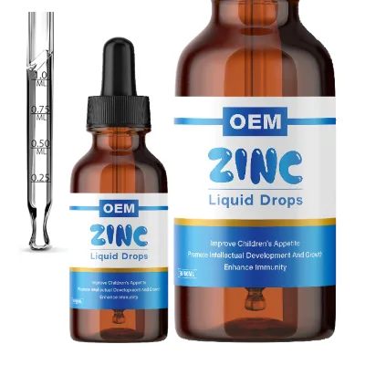 Custom Private Label Improve Appetite Organic Oral Liquid 30ml 60ml Zinc Gluconate Zinc Citric Acid Liquid Drops