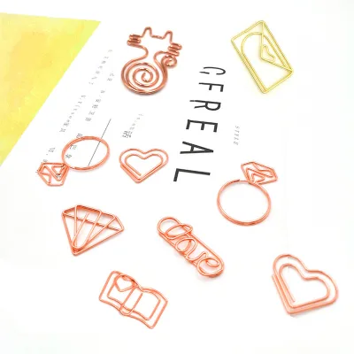 Rose Gold Crown Diamond Hanger Flamingo Paper Clip Bookmark Planner Tools Memo Clip Metal Shape Paperclip