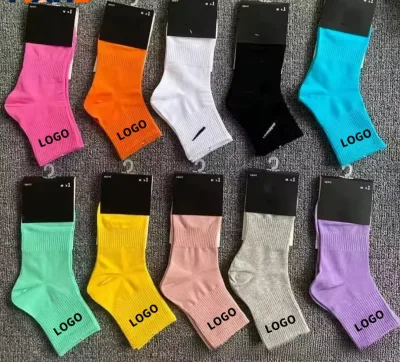 Custom Logo Embroidery Ankle White Sports Socks Spring Breathable Yoga Fitness Men's Multiple Color Options