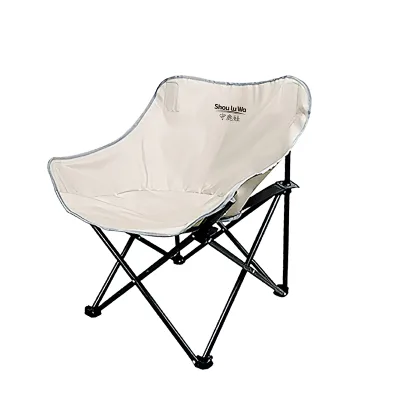 Wholesale High Quality Folding Portable Picnic Fishing Horse Stool Student Sketching Outdoor Camping Park Moon Chair Metal