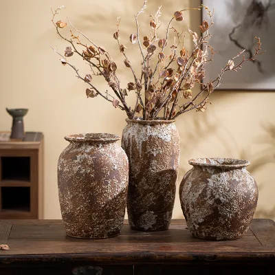 Jingdezhen Ceramic Modern Retro Chinese Vase New Homestay Pottery Ornament Hotel Hallway Wedding Flower Arrangements Wholesale