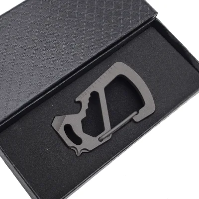 Gift for Men Pocket Tool Multitool T4 Titanium Survival 2.6 Inch Keychain Heavy Duty Carabiner