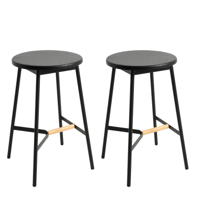 Bar Stools Backless Modern Steel Barstools with Round Seat Breakfast Bar Chairs