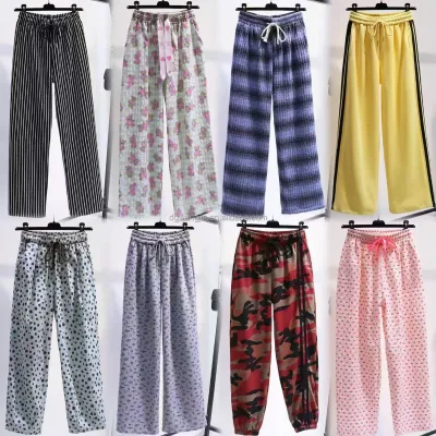 High Quality Loose Sports Pants Women's Casual Pants 2025 New Summer Wide Leg Striped Pants