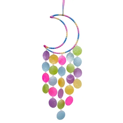 Factory Sale Wholesale Authentic Colorful Decorative Handmade Delicate Moon Shell Dream Catcher
