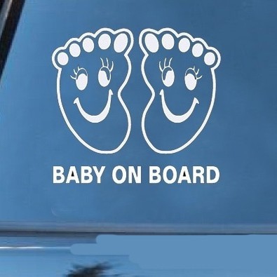 Footprint BABY ON BOARD car sticker safety warning there is a baby in the car personalized creative