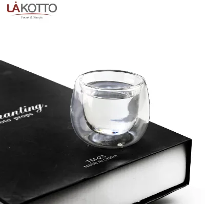50ml Eco-friendly Glass Cup Wholesale Double Wall Glass Cup Transparent High Quality Customized Minimalist Mugs Giveaways