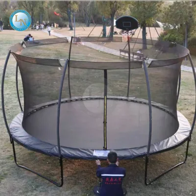 Professional Jumpfly Trampoline with Safety Net Basketball Hoop Outdoor Amusement Equipment