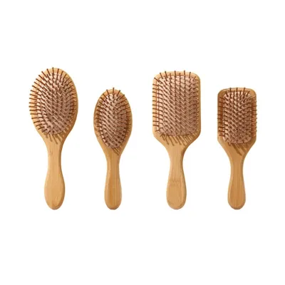 Carbonized Moso Bamboo Air-Cushion Massage Comb for Women's Hair and Scalp Massaging Home Use Nourishing & Protecting