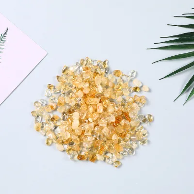 Factory Wholesale Citrine Gravel Small Particles Aromatherapy Stone for Buddha Degaussing Fish Tank Stone Cobbles Pebbles