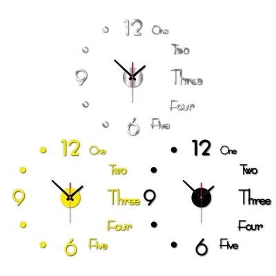 Hot Selling High Quality Single Face Acrylic Wall Clock Creative Art Deco Design for Home Decoration Quartz for Living Room DIY