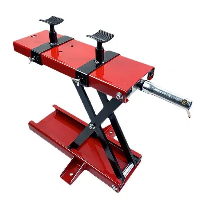 High Quality 1100 Lbs Steel Motorcycle ATV Scissor Lift Jack Crank Hoist Stand with Saddle and Safety Pins