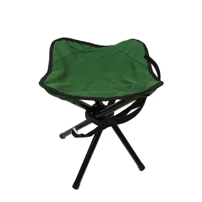 2 PCS Stainless Steel Travel Folding Camping Stool 17 Inch Portable Outdoor Tripod Adjustable Carry Strap Outdoor Furniture