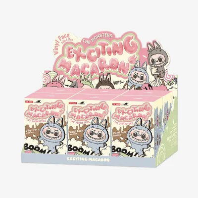Popmart Official Store's Legit Monsters Macaron PVC Plush Toys Heart-Beating Keychain Custom Mystery Boxes Original Labubu Doll