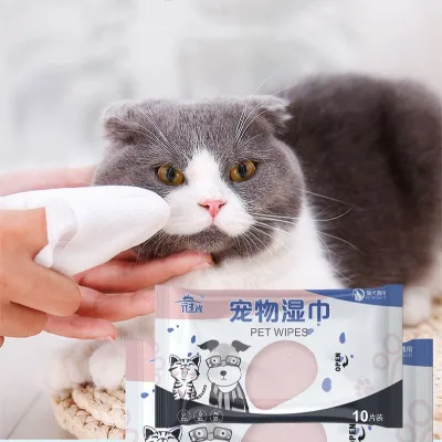 Pet Wet Wipe Removing Dirt Thick 10pcs PP Wood Pulp Biodegradable Pet Wet Wipes Tissue Manufacturer