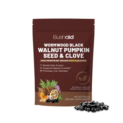 Wormwood Black Walnut Pumpkin Seed & Clove Softgels 240 Count Supports Digestion