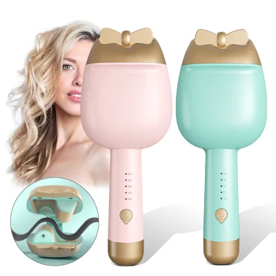 New French Big Wave Roll Iron Heatless Hair Curling Wand Professional Automatic LCD Hair Curler