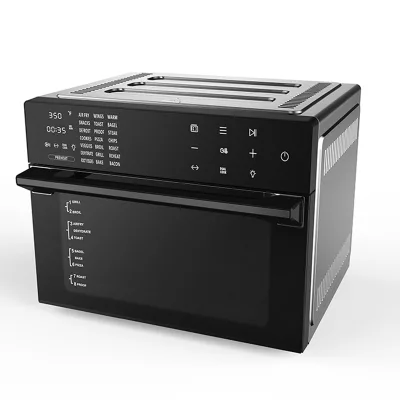 Multifunctional Air Fryer Oven 30L, Rotisserie & Pizza Mode, Stainless Steel with 30 Recipes for Home/Office 360°High Speed Hot
