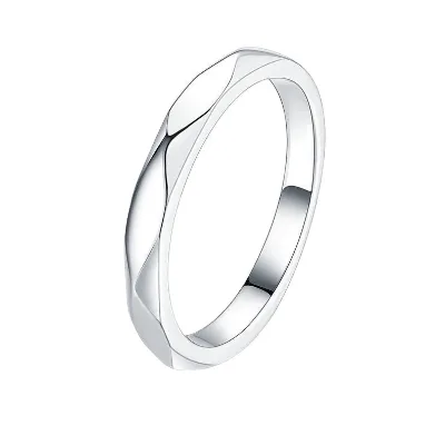 DiomandX 18K Solid Gold Geometric Faceted Band Ring Modern Minimalist Men and Women Sculptural Jewelry High Polish Ring