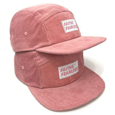 Wholesale Custom Embroidery Logo 5 Panel Unstructured Corduroy Cap Winter Warm Outdoor Sports Hat for Cycling Camping Running