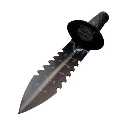 Detector Shovel for Digging, Heavy Duty Double Serrated Digging Tool with Carry Sheath, Digger Trowel for Gardening, Camping, La