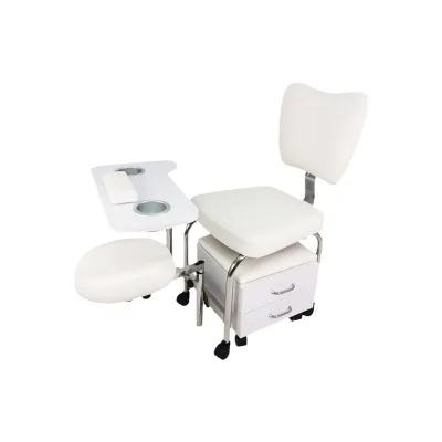 Black/white Pedicure Chair Nail Table Manicure Chair With Movable Stool