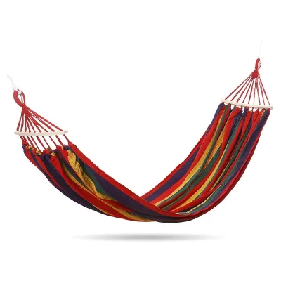 Single / Double Person Rainbow Cotton Fabric Canvas Travel Hammocks - Camping Hammock Portable Beach Swing Bed