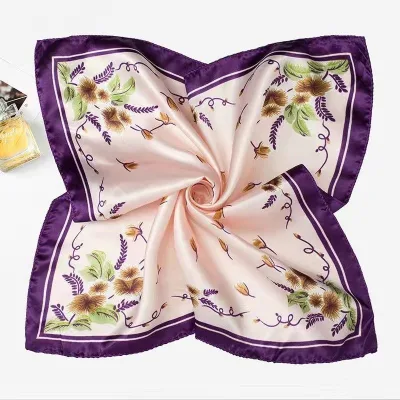 Factory Direct Price Custom Print Chic Multifunction Lustre Satin Bandana for New Year Decoration Bridal Party Gift Low MOQ