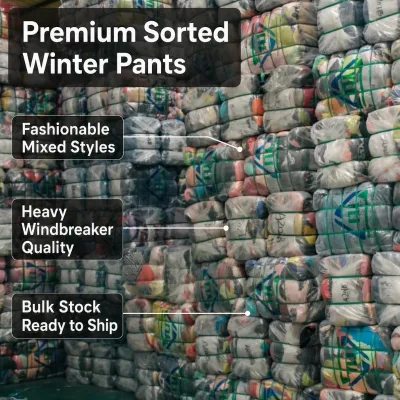 Wholesale YongLiJia Premium Second Hand Heavy Windbreaker Pants Winter Used Clothes Bales Supply