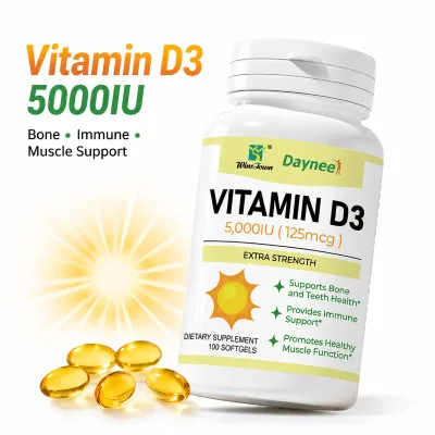 Vitamin D3 Softgels Daily Sunshine Supplement Bone Teeth Immune Muscle Support OEM ODM Private Label Factory Bulk Wholesale