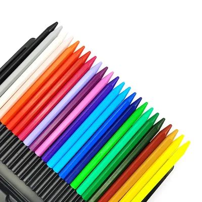 Eco-friendly Kids Art Drawing Bright Color 24 Colours Long Hexagonal Crayon Pencil