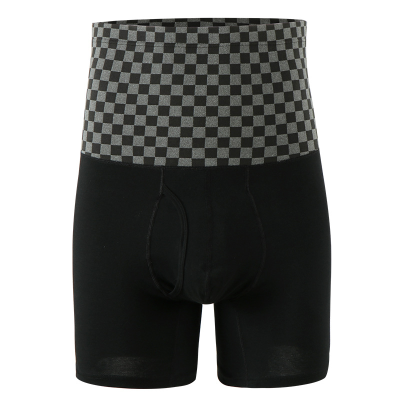 Men's High-Rise Anti-Abrasion Sports Boxers Cotton Belt Long Boxer with Warm Waist Logo Knitted Cotton Waist Boxers