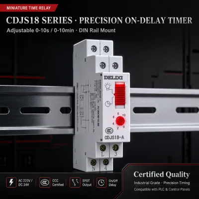 DELIXI CDJS18 Miniature Time Relay On-Delay Twin Timer with CE CB Approval Single Function Electronic Timer