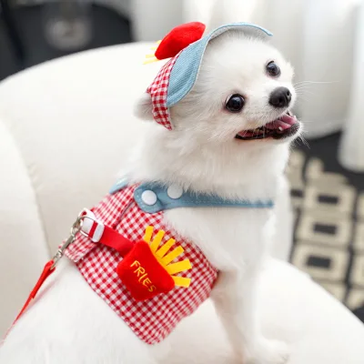 Dog chest Strap Fresh plaid kitten leash anti-break Adjustable reflective pet chest strap Small dog kitten chest back
