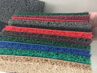 Solid Color PVC Cushion Coil Mat 5-22mm Thick Non Slip Foam Nailed Firm No Backing for Commercial Hotel Lobby Dust Control Mat