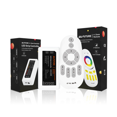 Single Color Led Controller 2.4G Wireless Remote Control 4 Zone Brightness Ajustable Led Rf Dimmer Strip Controller 12v 24v 6A