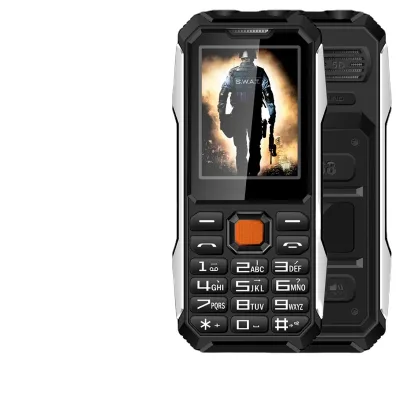 Rugged Mobile Phone Dual Sim 2.8Inch Shockproof Big Font Loud Voice Strong Vibration Ultra-Thin Old Man Cellphone Flashlight