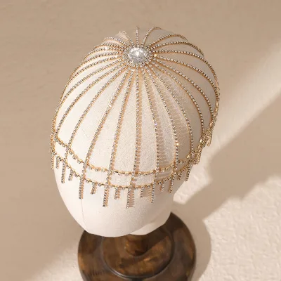 Sparkling Light Luxury Tassel Sexy Girls Lady Women Rhinestone Headdress Hair Accessories Fashion Jewelry for Braids