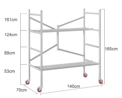 Portable Casters Wheels Mobile Foldable H Type Scaffold Steel Frame Galvanized Industrial Design for Building Construction