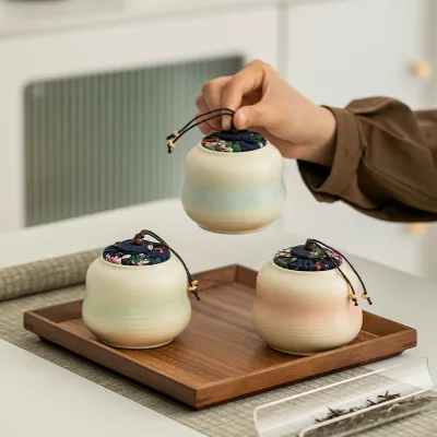 Light Luxury Small Tea Storage Canister Ceramic Exquisite Tea Awakening Jar Customizable for Simple Modern Style Coffee Tea Sets