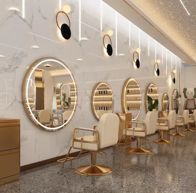 Modern Salon Barber Shop Wall Led Light Smart Beauty Salon Mirror Led Makeup Mirror Backlight