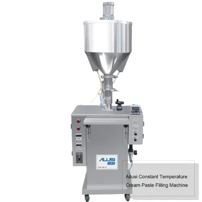 Semi Automatic  Cream Water Liquid Honey Juice Sauce Soft Drink Tomato Paste Filling Machine with Mixing and Heating