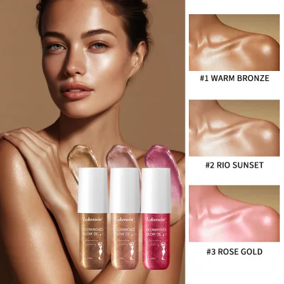 Lakerain Glowmoves Body Oil-Shimmering Radiance Lightening & Nourishing Vegan Lightweight Moisturizer for Full Body Glow