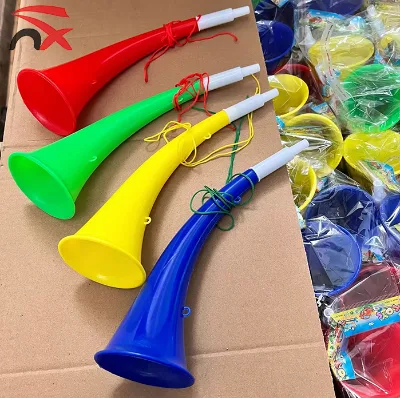 Hot Sale Colorful Plastic Sports Stadium Soccer Fans Speaker Football Fans Cheering Horn Drinking Horns with Custom Logo