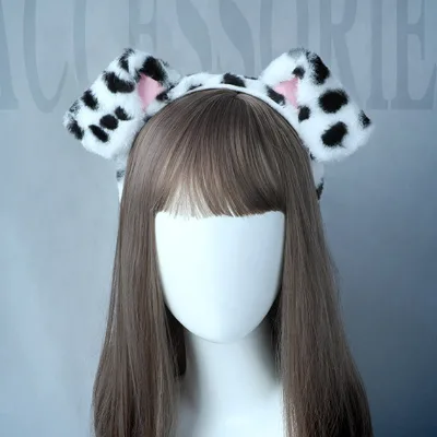 Wholesale Lolita Plush Dog Ears Hair Hoop Simulation Animal Ear Headband Furry Animal Ears Headwear for Cosplay Girl Gathering
