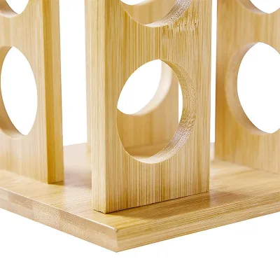 Kitchen Seasoning Rack Rotatable Spice Bottle Storage Rack Multi-compartment Solid Wood Spice Rack