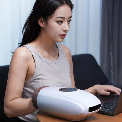 Electric Portable Shiatsu Air Compression Rechargeable Cordless  Finger Hot Compress Hand Massager Machine