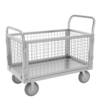 100*60 Metal Box Pallet With Steel Base and Mesh Sides Warehouse Project Packaging Storage Cage